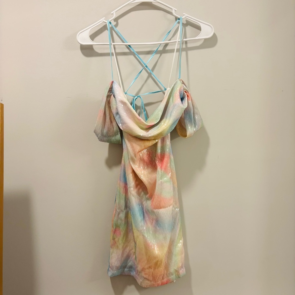 NWT Amanda Uprichard Jacinto Mini Sequin Dress Size: XS - Picture 6 of 11
